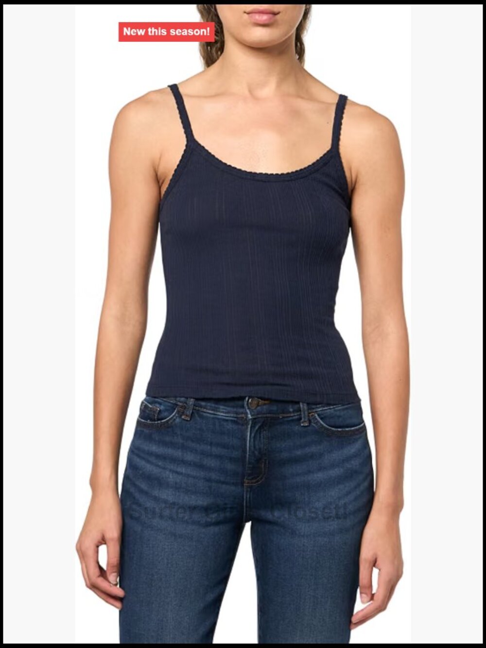 Women's Pointelle Scoop Neck Sleeveless Tank Top Cotton Modal